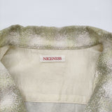 NICENESS BEAN ビーン プリンテッドシルクネルシャツ S/S 定価79750円 NN-1302Y13 半袖シャツ 24SS グリーン メンズ ナイスネス【中古】6-0804S♪
