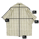 NICENESS BEAN ビーン プリンテッドシルクネルシャツ S/S 定価79750円 NN-1302Y13 半袖シャツ 24SS グリーン メンズ ナイスネス【中古】6-0804S♪