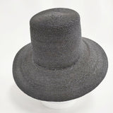wicagrocery ハイクラウン ストローハット 麦わら帽子 ハット ブラック レディース ウィカグロサリー【中古】6-0721S♪