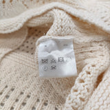 SINME ニットトップス クロシェ編み 半袖 コットン セーター ニット ホワイト レディース シンメ【中古】6-0717S♪