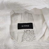SINME コットンレースワンピース サイズM 刺繍 カットワーク 定価60480円 F06 ドレス ワンピース ホワイト レディース シンメ【中古】6-0717S♪