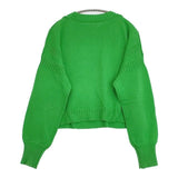 BEAMS BOY 5ゲージシェットガンジーニット 定価12100円 コットンアクリル セーター ニット グリーン レディース ビームスボーイ【中古】6-0905M∞