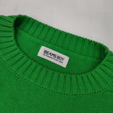 BEAMS BOY 5ゲージシェットガンジーニット 定価12100円 コットンアクリル セーター ニット グリーン レディース ビームスボーイ【中古】6-0905M∞