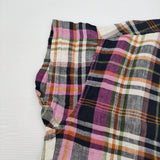BEAMS BOY リネンチェックボタンダウンシャツ 定価7788円 半袖シャツ ピンク ネイビー レディース ビームスボーイ【中古】6-0717S♪