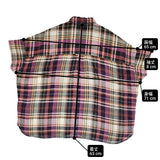 BEAMS BOY リネンチェックボタンダウンシャツ 定価7788円 半袖シャツ ピンク ネイビー レディース ビームスボーイ【中古】6-0717S♪