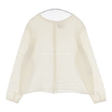 humoresque crew neck blouse シルク クルーネックブラウス バックボタン 断ち切り DS2208 ブラウス シャツ アイボリー レディース ユーモレスク【中古】6-0916M∞