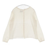 humoresque crew neck blouse シルク クルーネックブラウス バックボタン 断ち切り DS2208 ブラウス シャツ アイボリー レディース ユーモレスク【中古】6-0916M∞