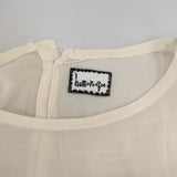humoresque crew neck blouse シルク クルーネックブラウス バックボタン 断ち切り DS2208 ブラウス シャツ アイボリー レディース ユーモレスク【中古】6-0916M∞