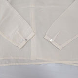 humoresque crew neck blouse シルク クルーネックブラウス バックボタン 断ち切り DS2208 ブラウス シャツ アイボリー レディース ユーモレスク【中古】6-0916M∞