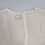 humoresque crew neck blouse シルク クルーネックブラウス バックボタン 断ち切り DS2208 ブラウス シャツ アイボリー レディース ユーモレスク【中古】6-0916M∞