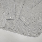 etre pieds nus リネン ストライプ サイズM 日本製 長袖シャツ ホワイト グレー レディース エートルピエニュ【中古】6-0916M∞