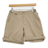 AIGLE ロールアップハーフパンツ サイズS 8605-63530 ナイロン ストレッチ ショートパンツ ショーツ ベージュ レディース エーグル【中古】6-0717S♪