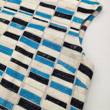 mina perhonen lake 刺繍 Fs0377 ノースリーブドレス サイズ36 ワンピース ホワイト ブルー レディース ミナペルホネン【中古】6-0717S♪