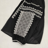 liflattie ships インド製 コットン 刺繍 プルオーバー ブラウス シャツ ブラック ホワイト レディース リフラティ シップス【中古】6-1005M∞