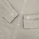 BEAUTY&YOUTH UNITED ARROWS ストライプシャツ 定価12980円 長袖シャツ ベージュ ホワイト メンズ ビューティアンドユース【中古】6-0912M∞
