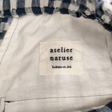 atelier naruse リネンジョッパーズパンツ ギンガムチェック na-F05092 イージー パンツ ネイビー ホワイト レディース アトリエナルセ【中古】6-0724M♪
