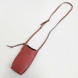 LOEWE ゲートポケットレザーショルダーバッグ アナグラムロゴ ショルダーバッグ レッド ブラウン レディース ロエベ【中古】6-0724G♪