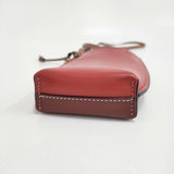 LOEWE ゲートポケットレザーショルダーバッグ アナグラムロゴ ショルダーバッグ レッド ブラウン レディース ロエベ【中古】6-0724G♪