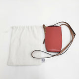 LOEWE ゲートポケットレザーショルダーバッグ アナグラムロゴ ショルダーバッグ レッド ブラウン レディース ロエベ【中古】6-0724G♪