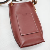 LOEWE ゲートポケットレザーショルダーバッグ アナグラムロゴ ショルダーバッグ レッド ブラウン レディース ロエベ【中古】6-0724G♪