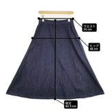 theory FLARE SKIRT H DENIM コットン サイズ2 デニム ロングスカート ネイビー レディース セオリー【中古】6-1005G∞