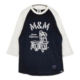 M&M custom performance サイズL 七分袖 ラグラン Ｔシャツ カットソー ブラック ホワイト メンズ エムアンドエム【中古】6-0912M∞