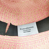 guanabana コロンビア製 パナマハット 帽子 ハット ベージュ ピンク レディース グアナバナ【中古】6-0715S◎