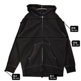 COMME des GARCONS HOMME AD2025 綿裏毛ジップアップフーディ 定価49500円 パーカー 25AW ブラック メンズ コムデギャルソンオム【中古】6-0804M♪