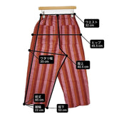 ヤンマ産業/YAMMA 会津木綿 縞 イージーパンツ ストライプ パンツ オレンジ ピンク レディース ヤンマ産業【中古】6-1005G∞