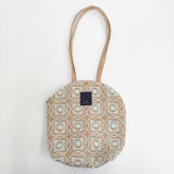 mina perhonen muffin bag blumen aca9019 刺繍 定価16500円 トートバッグ 24AW ブラウン ライトブルー レディース ミナペルホネン【中古】6-0724G♪