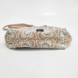 mina perhonen muffin bag blumen aca9019 刺繍 定価16500円 トートバッグ 24AW ブラウン ライトブルー レディース ミナペルホネン【中古】6-0724G♪