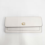 COACH ミラ ロング フラップ ウォレット 長財布 定価38500円 CAO17 長財布 シロ レディース コーチ【中古】6-0720G◎