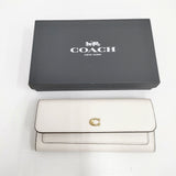 COACH ミラ ロング フラップ ウォレット 長財布 定価38500円 CAO17 長財布 シロ レディース コーチ【中古】6-0720G◎