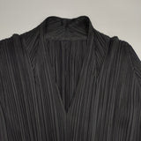 PLEATS PLEASE ISSEY MIYAKE プリーツ加工 ブラウス プルオーバー サイズ4 ポリエステル 七分袖 Ｔシャツ カットソー ブラック レディース プリーツプリーズ【中古】6-0721M△