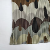 PLEATS PLEASE ISSEY MIYAKE プリーツ加工 半袖ブラウス プルオーバー レインプリント 雫 サイズ3 ポリエステル 半袖Ｔシャツ カットソー カーキ グレー レディース プリーツプリーズ【中古】6-0721S△