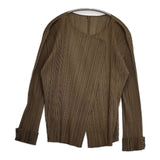 PLEATS PLEASE ISSEY MIYAKE プリーツ PP53-JO164 羽織り ポリエステル サイズ3 ジャケット カーディガン カーキ レディース プリーツプリーズ【中古】6-0912M∞