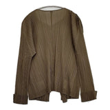 PLEATS PLEASE ISSEY MIYAKE プリーツ PP53-JO164 羽織り ポリエステル サイズ3 ジャケット カーディガン カーキ レディース プリーツプリーズ【中古】6-0912M∞