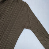 PLEATS PLEASE ISSEY MIYAKE プリーツ PP53-JO164 羽織り ポリエステル サイズ3 ジャケット カーディガン カーキ レディース プリーツプリーズ【中古】6-0912M∞
