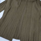 PLEATS PLEASE ISSEY MIYAKE プリーツ PP53-JO164 羽織り ポリエステル サイズ3 ジャケット カーディガン カーキ レディース プリーツプリーズ【中古】6-0912M∞
