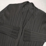 PLEATS PLEASE ISSEY MIYAKE プリーツ 羽織り ポリエステル PP81-JO103 ジャケット カーディガン ブラック レディース プリーツプリーズ【中古】6-0912M∞