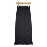 PLEATS PLEASE ISSEY MIYAKE プリーツ加工 PP04-JG370 フロントジップ ポリエステル ロングスカート ブラック レディース プリーツプリーズ【中古】6-0912M∞