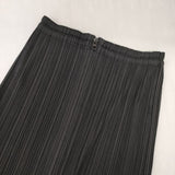 PLEATS PLEASE ISSEY MIYAKE プリーツ加工 PP04-JG370 フロントジップ ポリエステル ロングスカート ブラック レディース プリーツプリーズ【中古】6-0912M∞