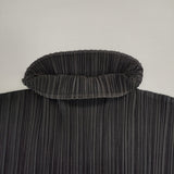 PLEATS PLEASE ISSEY MIYAKE プリーツ加工 ハイネック ノースリーブブラウス ポリエステル Ｔシャツ カットソー ブラック レディース プリーツプリーズ【中古】6-0721S△