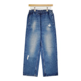 MM6/Maison Margiela ダメージ加工 イージーデニムパンツ サイズ40 S52KA0422 デニムパンツ ブルー レディース エムエム6/メゾンマルジェラ【中古】6-0724G♪