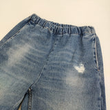 MM6/Maison Margiela ダメージ加工 イージーデニムパンツ サイズ40 S52KA0422 デニムパンツ ブルー レディース エムエム6/メゾンマルジェラ【中古】6-0724G♪