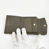 Sinleathers シンレザーズ tasca 定価35200円 タスカ レザーウォレット 二つ折り財布 カーキ レディース【中古】6-0909G∞