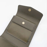 Sinleathers シンレザーズ tasca 定価35200円 タスカ レザーウォレット 二つ折り財布 カーキ レディース【中古】6-0909G∞