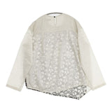 pas de calais 日本製 刺繍 製品染め ブラウス シャツ ベージュ ブラック レディース パドカレ【中古】6-0926M∞