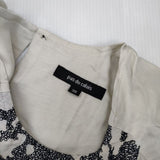 pas de calais 日本製 刺繍 製品染め ブラウス シャツ ベージュ ブラック レディース パドカレ【中古】6-0926M∞