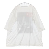45R/45rpm フォトプリント コットン サイズ0 長袖Ｔシャツ カットソー ロンＴ ホワイト マルチカラー レディース フォーティーファイブアールピーエム【中古】6-0721M△